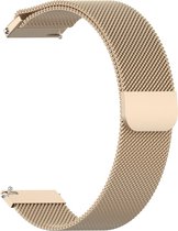 YONO Milanees Bandje 20mm - Luxe Milanese Horlogeband geschikt voor Samsung Galaxy Watch 6 / 5 / Pro / 4 / 3 / Active 2 - Polar Ignite / Unite – Huawei - Champagne