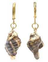 Oorbellen- hangers met schelpen- roestvrij staal-goudkleurig-Musthaves
