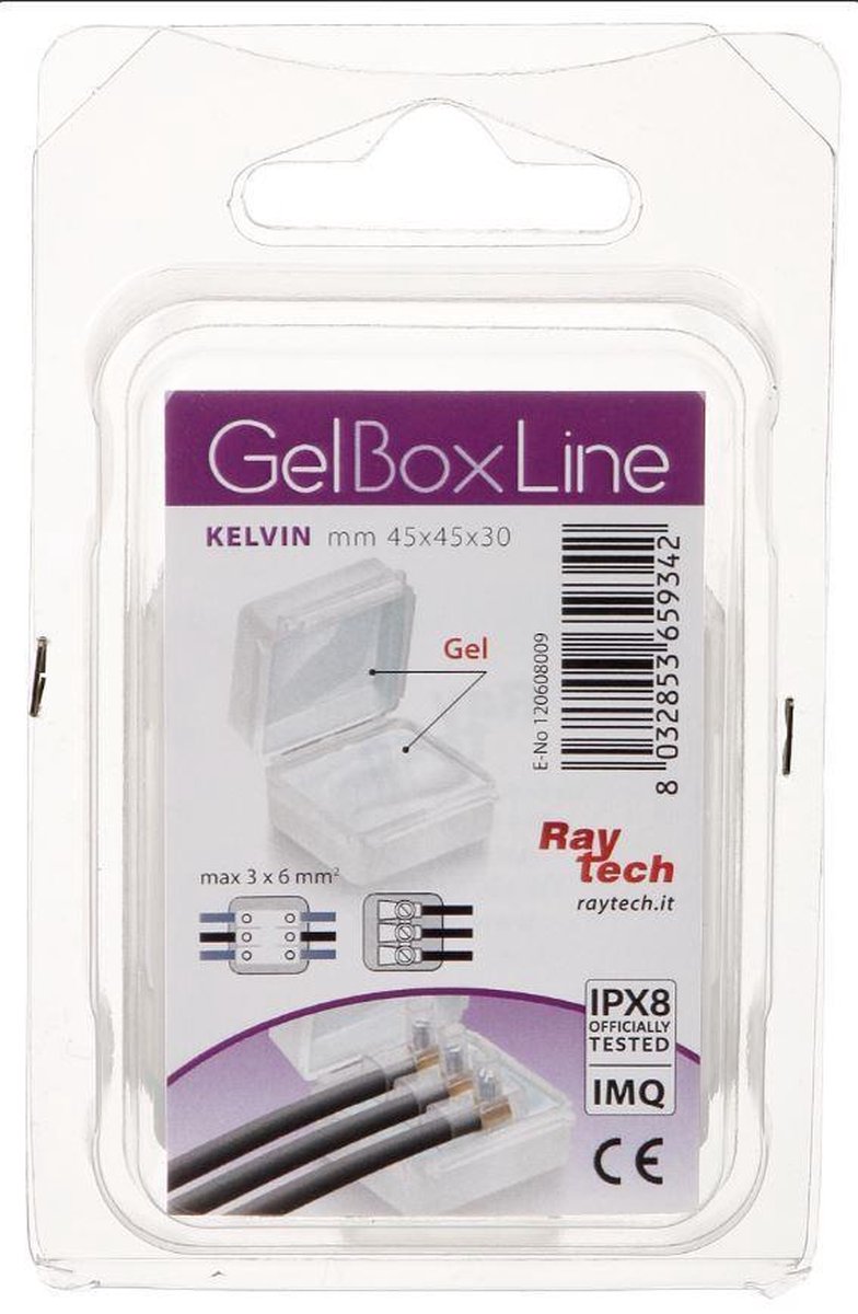 Raytech Gel Box Line Kelvin 45x45x30mm IP68 (max 3x6mm2) / Boîte