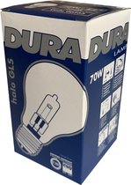 Dura 70W halo GLS halogeenlamp peertje E27 grote fitting 230V 1175lm 3000k