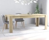 Eettafel - Kamer- Eten - 160x80x76 cm - Spaanplaat - Modern - 6 persoons - Sonoma eiken - Nieuwste Collectie