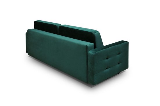 InspireMe 3-zitsbank van Velvet voor woonkamer, slaapbank, sofa met slaapfunctie en opbergruimte, moderne bank, 3-zits - 229x97x95 cm, 200x140cm - CARLA (Blauw)