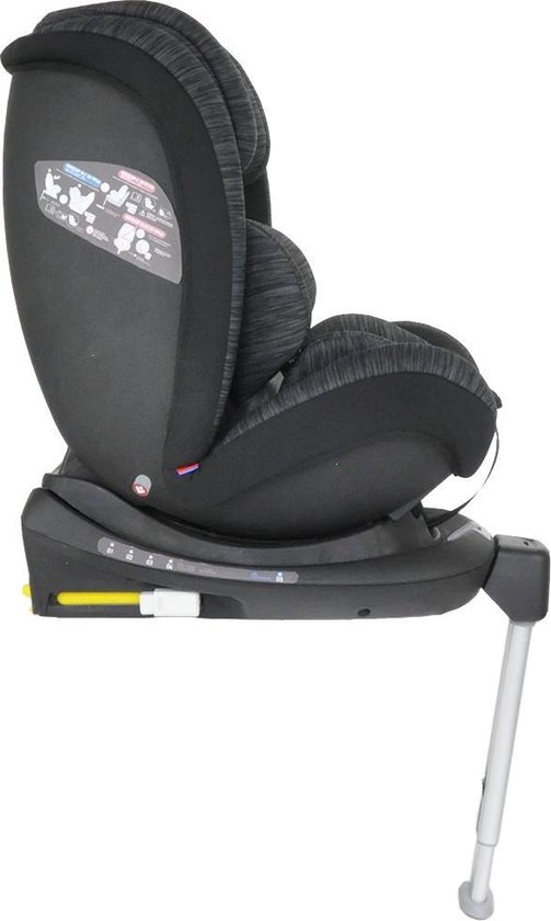 Autostoel David Pro - Groep 0-1-2-3 - 0 t/m 8 jaar - 0 t/m 36 kg - Isofix - 360 Graden Draaibaar - Zwart/Grijs
