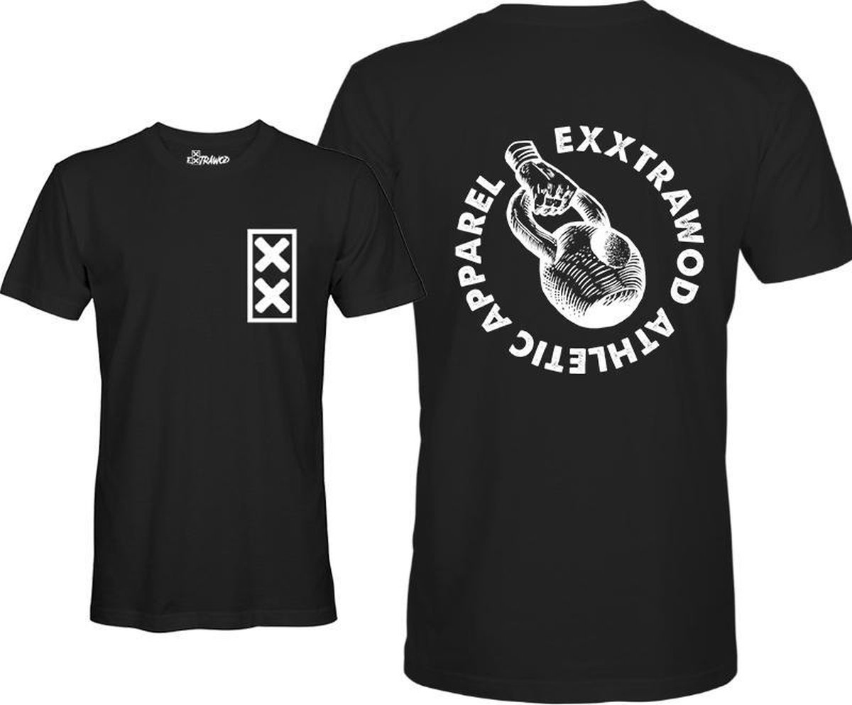 Exxtrawod Kettlebell Logo Unisex T-shirt Crossfit training tee Maat XXL