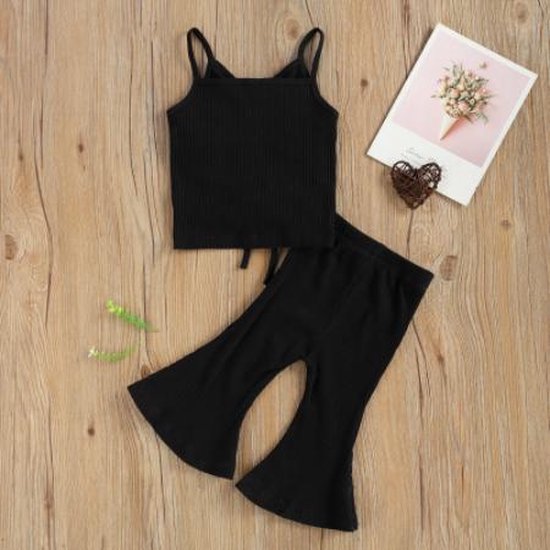 HD shop - Bel ensemble de leggings haut et évasé pour bébé fille coloris noir