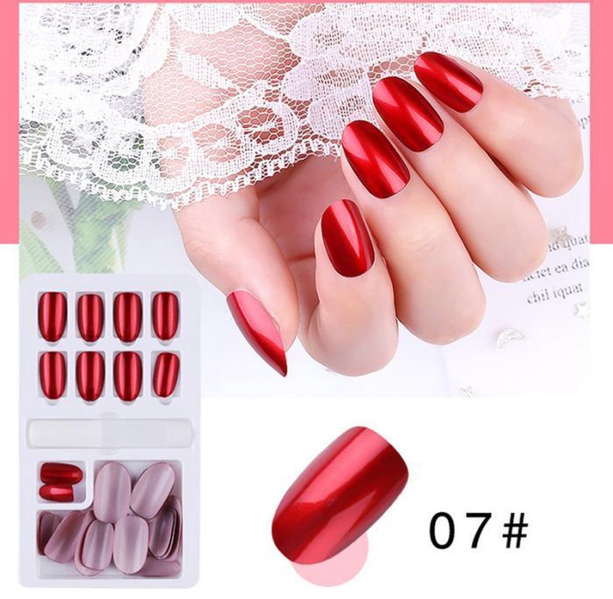 Goedkoopste GUAPÀ® Plaknagels met plakstrips | Nepnagels | Press On Nails | Zelfklevende | 24 stuks | Rood