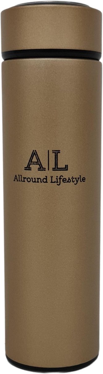 Zoem - Thermosfles - 500ml - Drinkfles - Waterfles - Thermosbeker - Isoleerfles - Dubbelwandig - RVS - Goud
