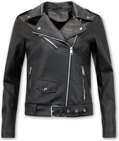 Zwart Biker Jasje Dames - AY033