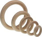 Houten ring | Blank beuken | 46mm x 8mm |38 stuks | Binnenmaat 30mm