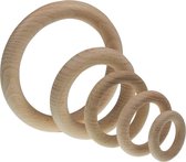 Houten ring | Blank beuken | 100mm x 13mm |8 stuks | Binnenmaat 75mm