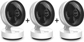 Clean Air Optima® 3 pièces CA-404W - Design Circulator Fan - Oscillation 80º et 180º - Extrêmement silencieux - Mode veille