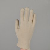 Sanamedi Premium katoenen verband handschoenen maat XS, ongebleekt katoen ecru kleur