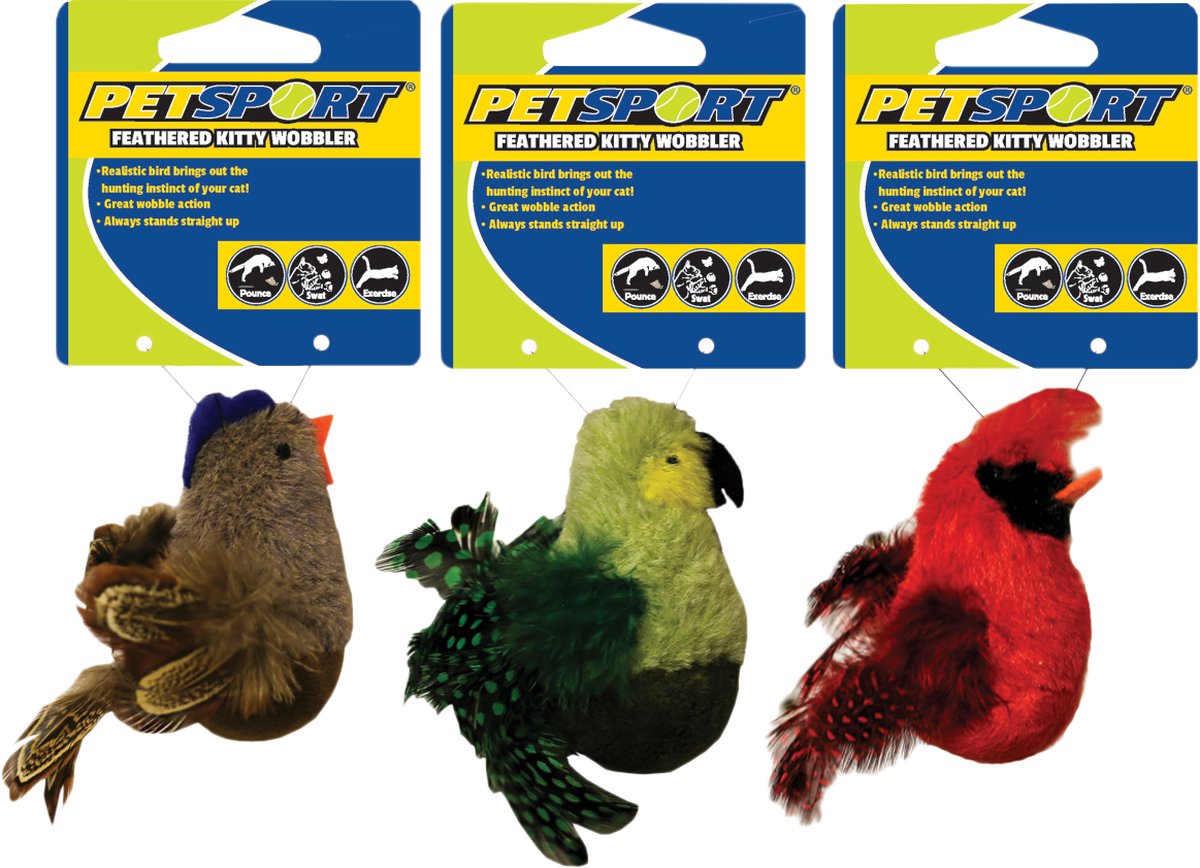 Feathered Kitty Wobbler groen Speelgoed voor katten - Kattenspeelgoed - Kattenspeeltjes
