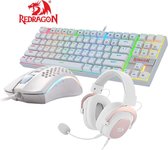 Redragon gaming set | Kumara RGB wit gaming toetsenbord + Storm RGB wit gaming muis + Zeus wit gaming headset