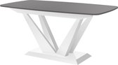 PERFETTO Uitschuifbare Eettafel - Uitschuifbaar - Wit Hoogglans Grijs - Modern Design