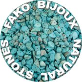 Fako Bijoux® - Morceaux Natuursteen - Chips Natuursteen - Morceaux Natuursteen Irrégulière Séparation In Box - 5-8mm - 60-70 Grammes - Vert Turquoise