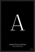 Poster Letter A Amstelveen A4 - 21 x 30 cm (Exclusief Lijst)