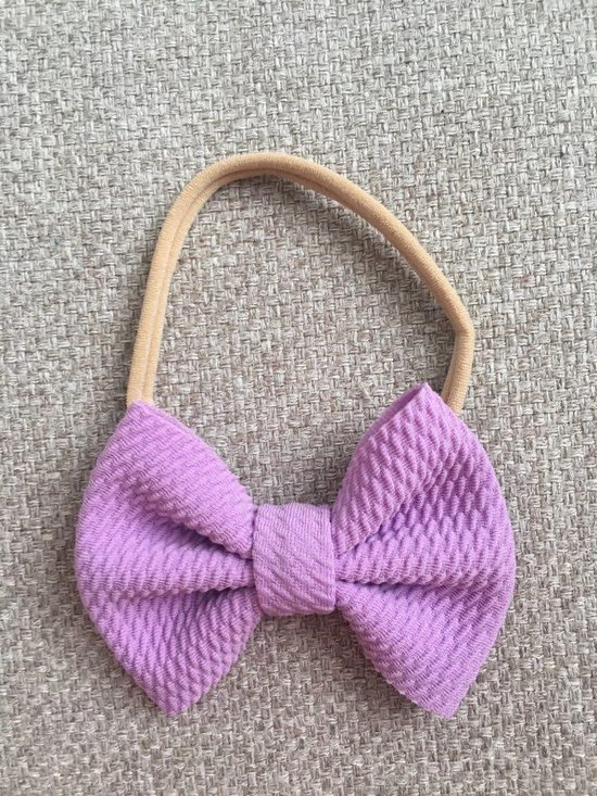 Haarband Baby met Grote Strik - Baby Newborn Hoofdband - Baby Haaraccessoires - Baby Meisje - Lila