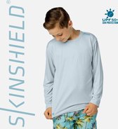 Skinshield - UPF 50+ UV-zonbeschermend kinderen - unisex - performance T-shirt - lange mouwen - Arctic Blue - Lichtblauw - 128