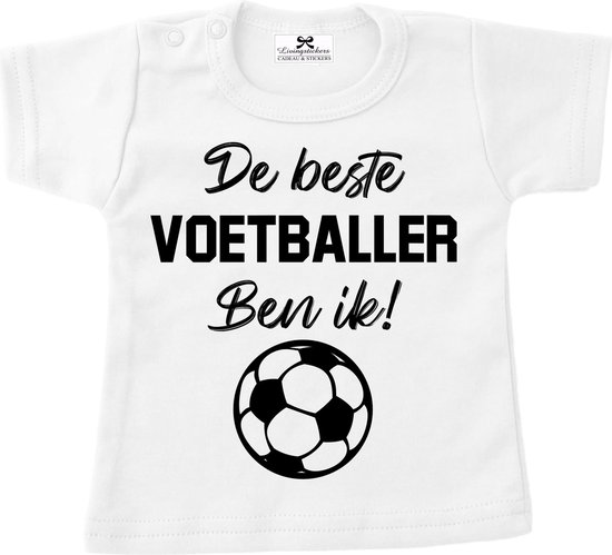 Shirt kind voetbal-de beste voetballer ben ik-Maat 98