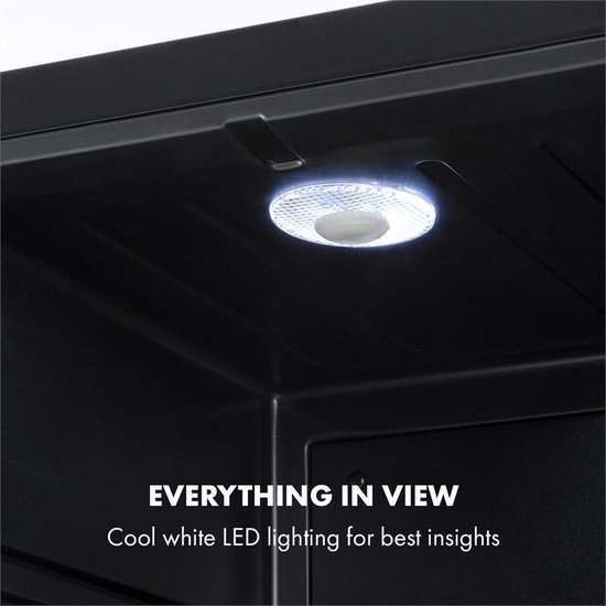 Klarstein Mini-Koelkast Brooklyn 42 Glazen Deur LED 42L - Minikoelkast Minibar Drankkoeler - 12-18°C Compressorkoeling - voor Hotelkamer voor Slaapkamer - Compact - Mini Fridge - Hotelkoelkast - Kleine Koelkast - Compact Koelkast van Klarstein — afbeelding 3