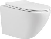 RB SANITAIR - Rimless - compact - wandcloset - Glans wit - incl. slimline softclose zitting - 49 cm - hangend toilet - diepspoel- randloos -
