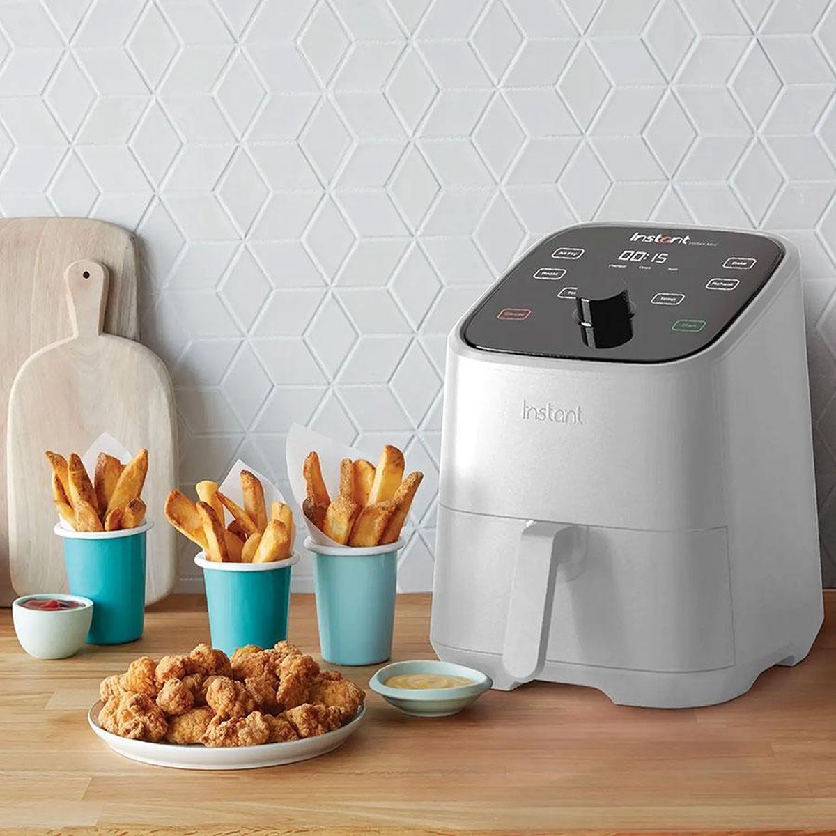 Instant Pot Vortex Mini 4-in-1 Airfryer 2L (Wit)-1300 W- Airfryen, braden, bakken, opwarmen thumbnail 4
