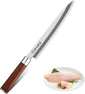 Professioneel 10 inch koksmes voor Vlees , Vis , Sashimi en Sushi "40,5cm" ,Japanse style Sushi Sashimi mes met Rozehandle, Sushi Knife "Luxe verpakkin"g