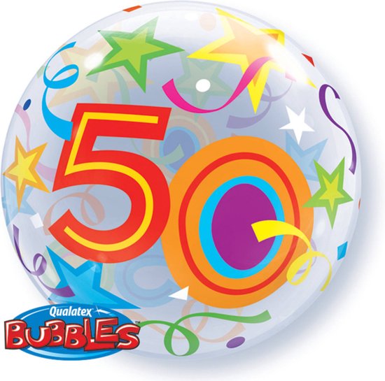Qualatex - Folieballon - Bubbles - 50 Jaar - Zonder vulling - 56cm