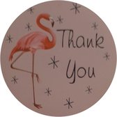 12 Thank You Stickers - Sluitsticker Flamingo - Sluitzegel Flamingo - Traktatie Topper - Bedankje - Kraamvisite - Sticker Geboorte Kraamfeest - Sticker Uitdeelzakje