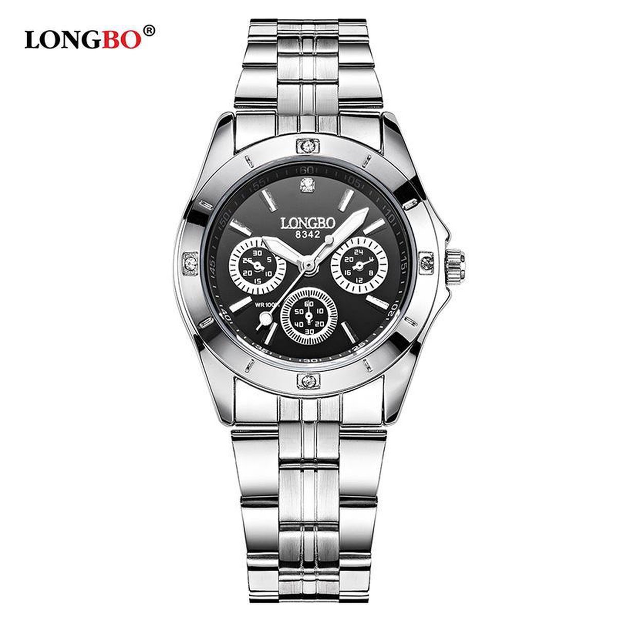 Longbo - Dames Horloge - Zilver/Zwart - Ø 29mm