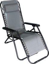 Bol.com Bestgarden Camping Lounge Stoel - Tuinmeubelen - 172x66x108 cm Grijs aanbieding