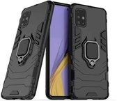 FONU Backcase Hoesje Met Ringhouder Samsung Galaxy A51 - Zwart