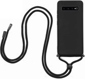 FONU Siliconen Backcase Hoesje Met Koord Samsung Galaxy S10 Plus - Zwart