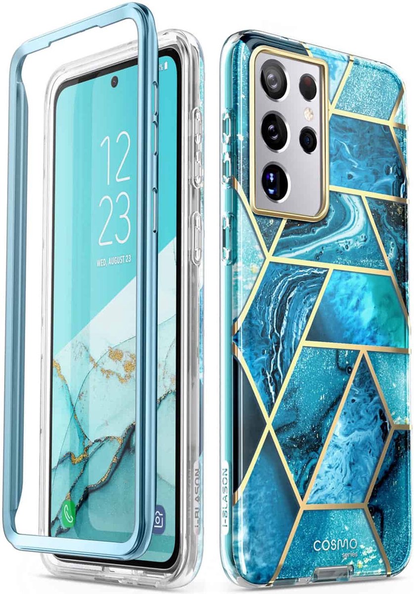 Cosmo Backcase hoesje Samsung S21 Ultra - Marmer Ocean