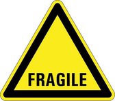 Waarschuwingsbord tekst fragile - kunststof 400 mm