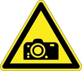 Waarschuwingssticker camera 200 mm