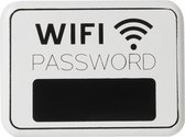 J-Line Bord Wifi Password Metaal Wit/Zwart Set van 2 stuks