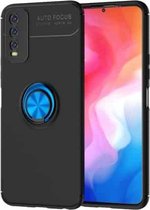 Voor VIVO Y20 metalen ringhouder 360 graden roterende TPU-hoes (zwart + blauw)