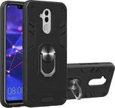 Voor Huawei Mate 20 Lite 2 in 1 Armor Series PC + TPU beschermhoes met ringhouder (zwart)