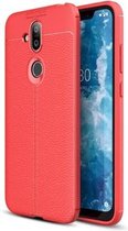 Litchi Texture TPU schokbestendig hoesje voor Nokia 7.1Plus / X7 / 8.1 (rood)