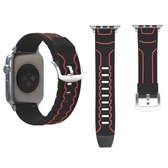 Voor Apple Watch Series 3 & 2 & 1 38 mm mode-elektrocardiogrampatroon siliconen horlogebandje (zwart + rood)