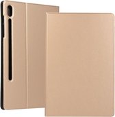 Voor Samsung Galaxy Tab S7 + / T970 Horizontale flip-elasticiteit PU + TPU lederen tas met houder (goud)