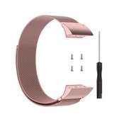 Voor Garmin Forerunner 35/30 Milanese vervangende polsband horlogeband (rose roze)