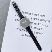 Voor Samsung Galaxy Watch 22mm Smart Watch Universele dubbelzijdige lederen kleine tailleband (zwart)