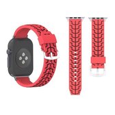 Voor Apple Watch Series 3 & 2 & 1 38mm Fashion Fishbone patroon siliconen horlogebandje (rood)