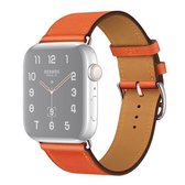 Voor Apple Watch Series 6 & SE & 5 & 4 40 mm / 3 & 2 & 1 38 mm vervangende lederen band horlogeband (oranje)