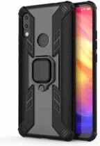 Iron Warrior schokbestendige pc + TPU beschermhoes voor Redmi note7Pro, met ringhouder (zwart)