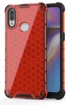 Voor Galaxy A20s schokbestendige honingraat pc + TPU-hoes (rood)