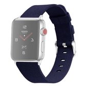Voor Apple Watch Series 5 en 4 44 mm / 3 en 2 en 1 42 mm D-stijl canvas polsband (blauw)